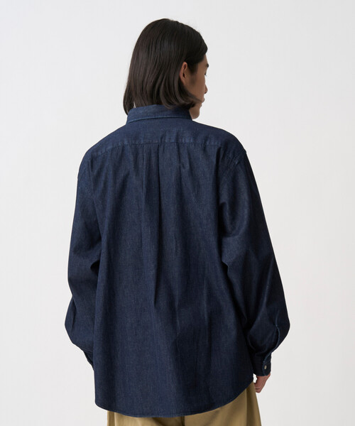 DANTON(ダントン)の「Men's Denim Dungaree Button-Down Shirt(シャツ/ブラウス・メンズ・ダークインディゴブルー/ブルー・42/44/40/38)」の6枚目の写真
