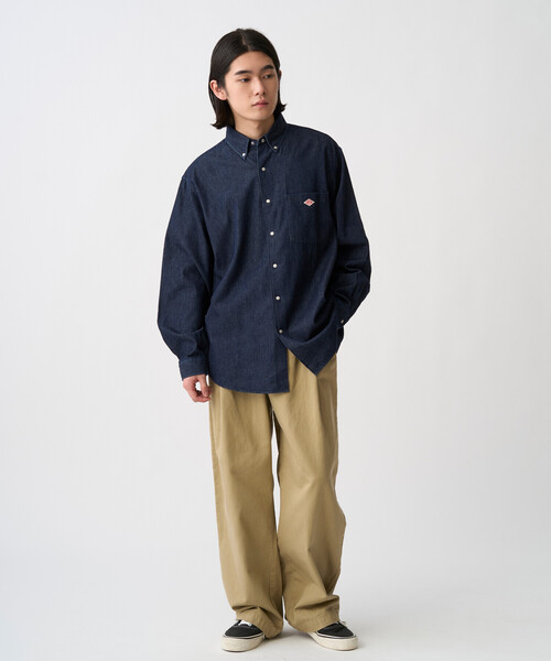 DANTON(ダントン)の「Men's Denim Dungaree Button-Down Shirt(シャツ/ブラウス・メンズ・ダークインディゴブルー/ブルー・42/44/40/38)」の7枚目の写真