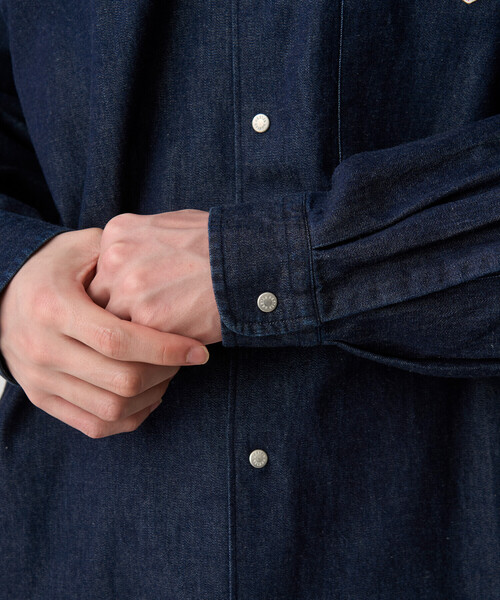 DANTON(ダントン)の「Men's Denim Dungaree Button-Down Shirt(シャツ/ブラウス・メンズ・ダークインディゴブルー/ブルー・42/44/40/38)」の9枚目の写真