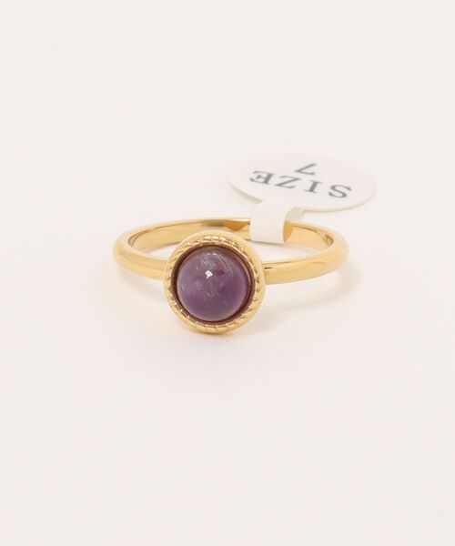 Burner（バーナー）の「【lux sea jewelry（ラックス・シー・ジュエリー）】ステンレス ラウンド天然石リング lux-ring-17-15【RBT】（リング・レディース・レッド/ブラック/グリーン/パープル・14号/12号）」の4枚目の写真