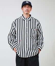 GLOSTER | ツイルストライプオーバーシャツ(シャツ/ブラウス)
