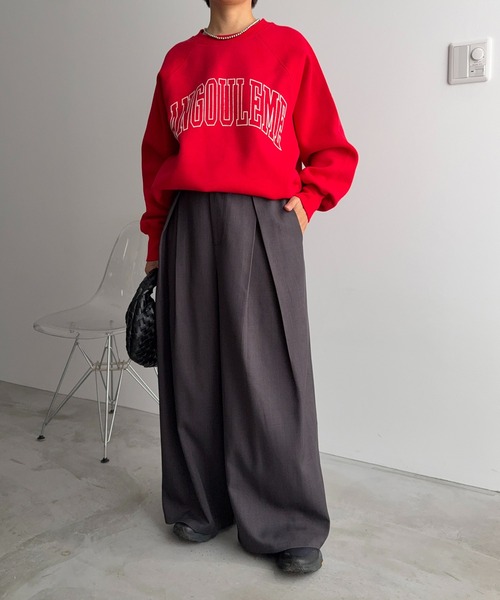 meilmada(メイルマダ)の「ボリュームタックスラックスパンツ(スラックス・レディース・チャコールグレー/ブラック・MEDIUM/SMALL)」の11枚目の写真