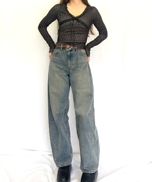 Alite cloth(アリーテクロス)の「カップ付きフロントレースリボン長袖トップス(Tシャツ/カットソー・レディース・B/F/E/D/A/C・F)」の12枚目の写真