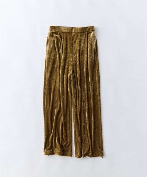 conges payes ADIEU TRISTESSE(コンジェ ペイエ アデュートリステス)の「ベロアパンツ(その他パンツ・レディース・チャコールグレー/グレイッシュベージュ/カーキ・38)」の1枚目の写真