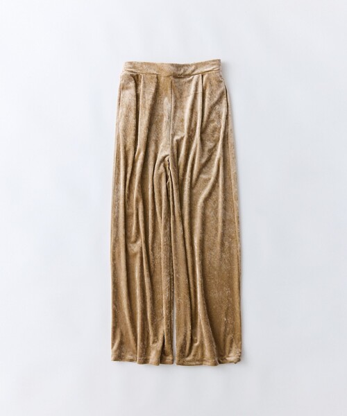 conges payes ADIEU TRISTESSE(コンジェ ペイエ アデュートリステス)の「ベロアパンツ(その他パンツ・レディース・チャコールグレー/グレイッシュベージュ/カーキ・38)」の3枚目の写真