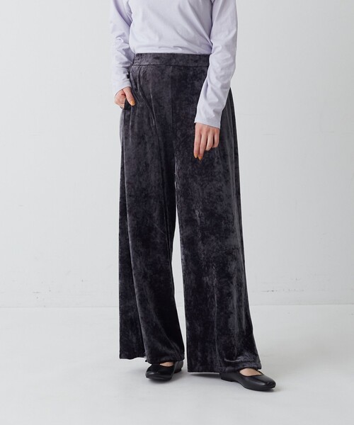 conges payes ADIEU TRISTESSE(コンジェ ペイエ アデュートリステス)の「ベロアパンツ(その他パンツ・レディース・チャコールグレー/グレイッシュベージュ/カーキ・38)」の2枚目の写真