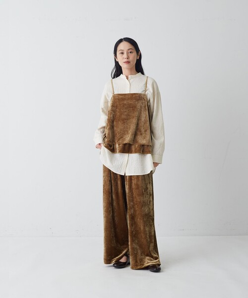 conges payes ADIEU TRISTESSE(コンジェ ペイエ アデュートリステス)の「ベロアパンツ(その他パンツ・レディース・チャコールグレー/グレイッシュベージュ/カーキ・38)」の8枚目の写真