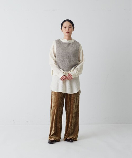conges payes ADIEU TRISTESSE(コンジェ ペイエ アデュートリステス)の「ベロアパンツ(その他パンツ・レディース・チャコールグレー/グレイッシュベージュ/カーキ・38)」の9枚目の写真