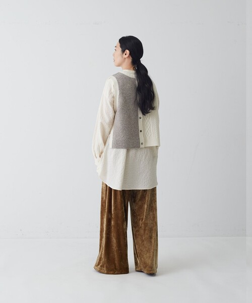 conges payes ADIEU TRISTESSE(コンジェ ペイエ アデュートリステス)の「ベロアパンツ(その他パンツ・レディース・チャコールグレー/グレイッシュベージュ/カーキ・38)」の12枚目の写真