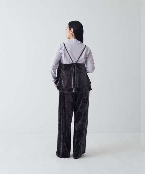 conges payes ADIEU TRISTESSE(コンジェ ペイエ アデュートリステス)の「ベロアパンツ(その他パンツ・レディース・チャコールグレー/グレイッシュベージュ/カーキ・38)」の16枚目の写真