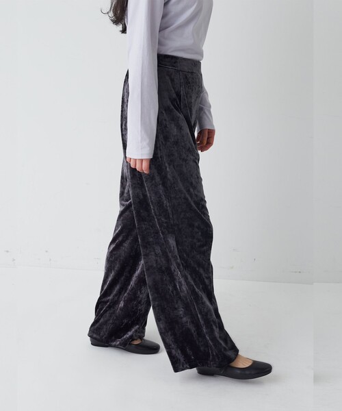 conges payes ADIEU TRISTESSE(コンジェ ペイエ アデュートリステス)の「ベロアパンツ(その他パンツ・レディース・チャコールグレー/グレイッシュベージュ/カーキ・38)」の20枚目の写真