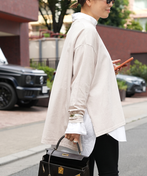CALUX（キャラクス）の「【CALUX/キャラクス】SIDE-SLIT ロングスリーブ Tシャツ（Tシャツ/カットソー・レディース・アイボリー・FREE）」の15枚目の写真
