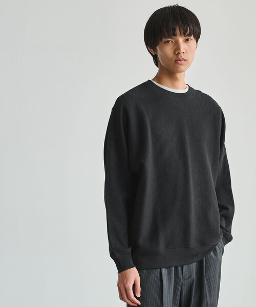 スラブ リブ クルーネック ドルマンスリーブ 長袖 カットソー（Tシャツ