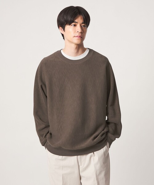 green label relaxing(グリーンレーベルリラクシング)の「スラブ リブ クルーネック ドルマンスリーブ 長袖 カットソー(Tシャツ/カットソー・メンズ・ブラック/モカ/レッド/ライトグレー・S/XL/M/L)」の4枚目の写真