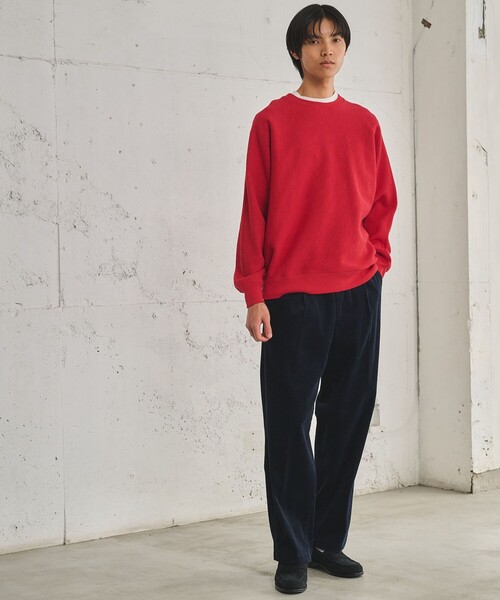 green label relaxing(グリーンレーベルリラクシング)の「スラブ リブ クルーネック ドルマンスリーブ 長袖 カットソー(Tシャツ/カットソー・メンズ・ブラック/モカ/レッド/ライトグレー・S/XL/M/L)」の7枚目の写真