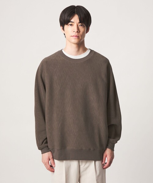 green label relaxing(グリーンレーベルリラクシング)の「スラブ リブ クルーネック ドルマンスリーブ 長袖 カットソー(Tシャツ/カットソー・メンズ・ブラック/モカ/レッド/ライトグレー・S/XL/M/L)」の17枚目の写真