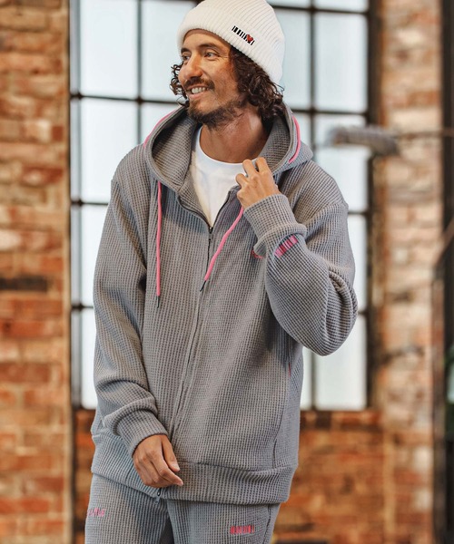 felkod（フィルコッド）の「mpa4258- Wool Like Waffle Double Zip Hoodie ジップパーカー(F26F160)（パーカー・メンズ・ブラック系その他/トップグレー・S/L/M）」の16枚目の写真