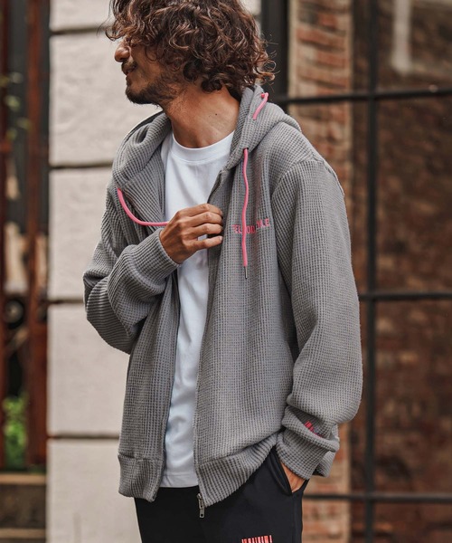 felkod（フィルコッド）の「mpa4258- Wool Like Waffle Double Zip Hoodie ジップパーカー(F26F160)（パーカー・メンズ・ブラック系その他/トップグレー・S/L/M）」の17枚目の写真