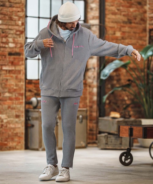 felkod（フィルコッド）の「mpa4258- Wool Like Waffle Double Zip Hoodie ジップパーカー(F26F160)（パーカー・メンズ・ブラック系その他/トップグレー・S/L/M）」の19枚目の写真