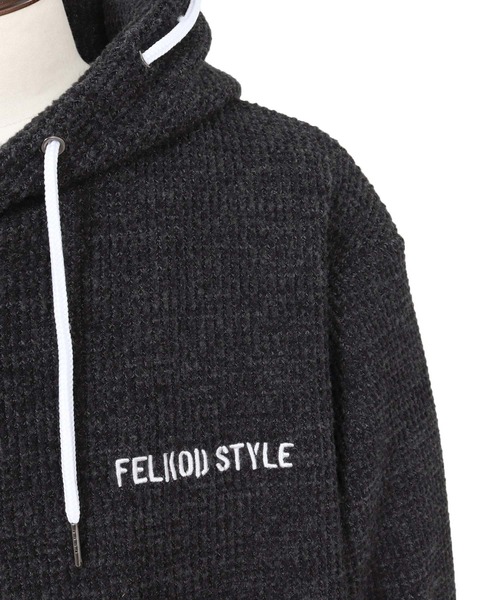 felkod（フィルコッド）の「mpa4258- Wool Like Waffle Double Zip Hoodie ジップパーカー(F26F160)（パーカー・メンズ・ブラック系その他/トップグレー・S/L/M）」の7枚目の写真