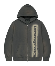 SUNFADE BLUR LOGO HOODIE ZIP-UP charcoal