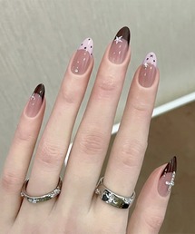 LEMOA（レモア）の「簡単にネイルチップ ハンドネイルチップ ベルベット＆ビジュー（ネイルシール/ネイルチップ）」
