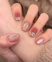 LEMOA（レモア）の「簡単にネイルチップ ハンドネイルチップ ベルベット＆ビジュー（ネイルシール/ネイルチップ）」