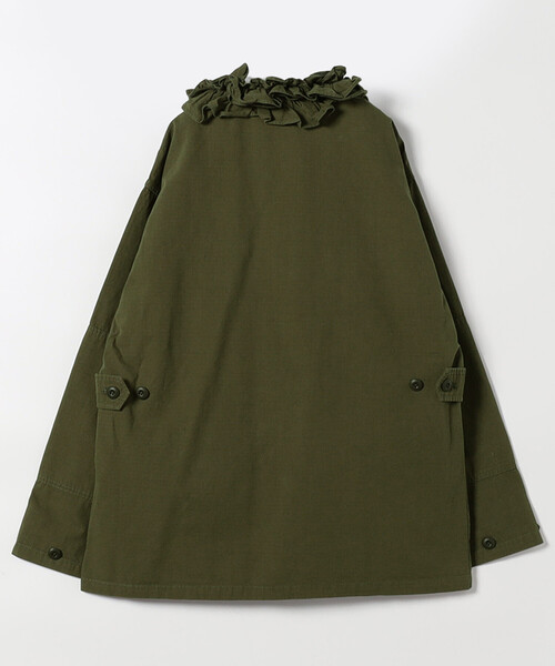FREAK'S STORE(フリークスストア)の「crinkle crinkle crinkle/クリンクルクリンクルクリンクル frill collar military jacket/フリルカラーミリタリージャケット(ミリタリージャケット・レディース・ブラック/オリーブ・X-LARGE)」の6枚目の写真