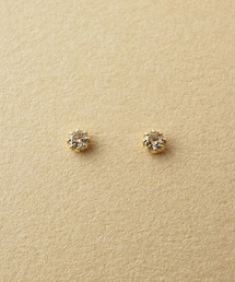 [ セカンドピアス] K18ブラウンダイヤモンドピアス