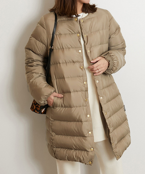 Traditional Weatherwear(トラディショナルウェザーウェア)の「《追加》【TRADITIONAL WEATHERWEAR】 ARKLEY LONG DOWN PA:ダウンコート(ダウンジャケット/コート・レディース・ベージュ/ブラック・34/36)」の2枚目の写真