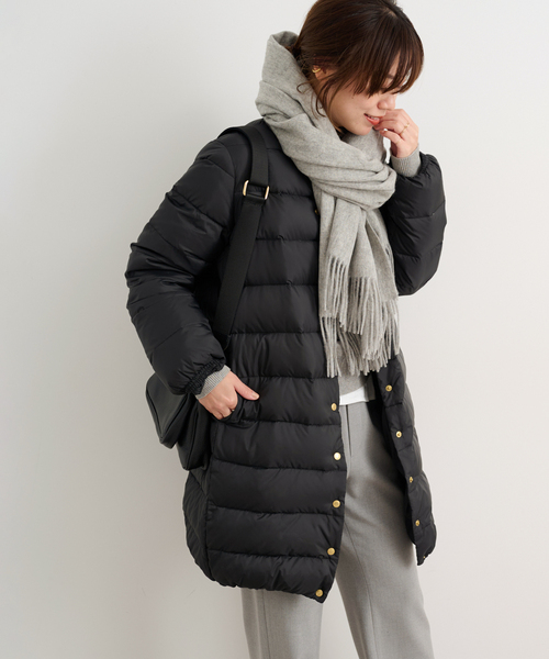 Traditional Weatherwear(トラディショナルウェザーウェア)の「《追加》【TRADITIONAL WEATHERWEAR】 ARKLEY LONG DOWN PA:ダウンコート(ダウンジャケット/コート・レディース・ベージュ/ブラック・34/36)」の1枚目の写真