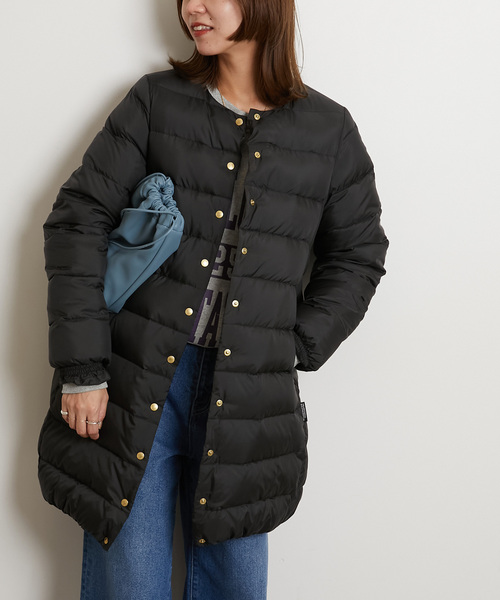 Traditional Weatherwear(トラディショナルウェザーウェア)の「《追加》【TRADITIONAL WEATHERWEAR】 ARKLEY LONG DOWN PA:ダウンコート(ダウンジャケット/コート・レディース・ベージュ/ブラック・34/36)」の4枚目の写真