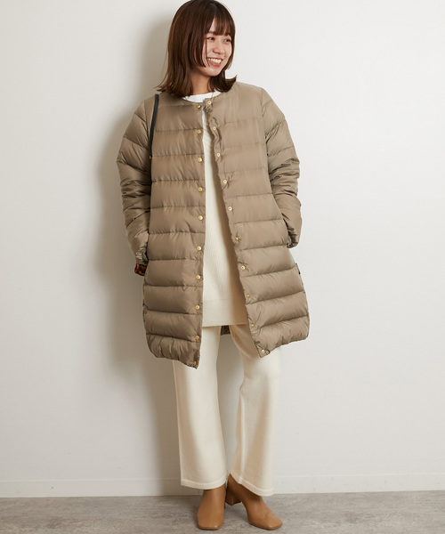 Traditional Weatherwear(トラディショナルウェザーウェア)の「《追加》【TRADITIONAL WEATHERWEAR】 ARKLEY LONG DOWN PA:ダウンコート(ダウンジャケット/コート・レディース・ベージュ/ブラック・34/36)」の9枚目の写真