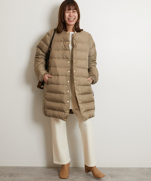 Traditional Weatherwear(トラディショナルウェザーウェア)の「《追加》【TRADITIONAL WEATHERWEAR】 ARKLEY LONG DOWN PA:ダウンコート(ダウンジャケット/コート・レディース・ベージュ/ブラック・34/36)」の10枚目の写真
