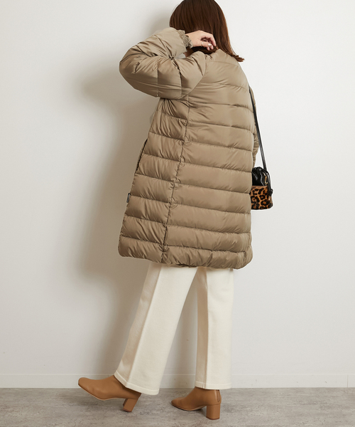 Traditional Weatherwear(トラディショナルウェザーウェア)の「《追加》【TRADITIONAL WEATHERWEAR】 ARKLEY LONG DOWN PA:ダウンコート(ダウンジャケット/コート・レディース・ベージュ/ブラック・34/36)」の13枚目の写真