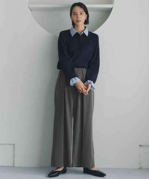 OPAQUE.CLIP(オペークドットクリップ)の「タックワイドパンツ【洗濯機OK】(その他パンツ・レディース・キャメル/チャコールグレー・40/42/38)」の19枚目の写真