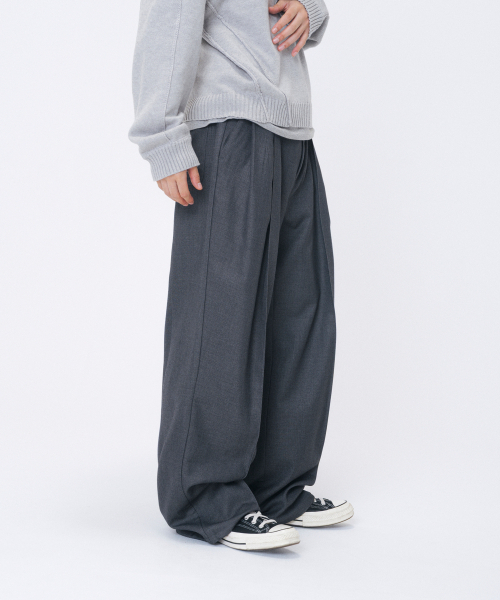 MISEKISEOUL MEN(ミセキソウルメンズ)の「Stitch detail wide pants CHARCOAL(スラックス・メンズ・その他・3/1/2)」の1枚目の写真