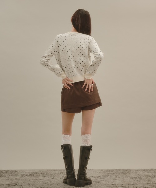 apres jour mignon(アプレジュールミニョン)の「ドットカーディガン(カーディガン/ボレロ・レディース・ボルドー/ピンク/オフホワイト/チャコールグレー/ブラウン系その他・フリー/LARGE)」の11枚目の写真