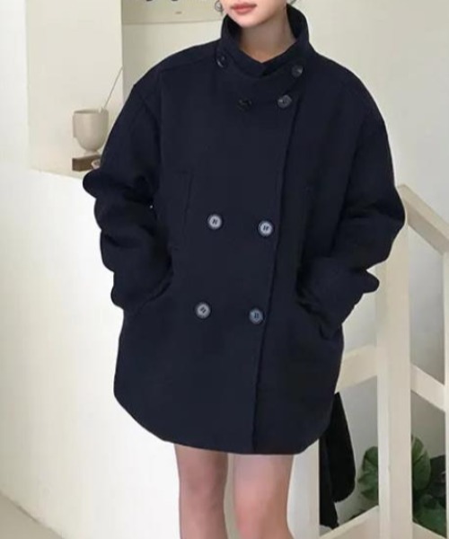 semplice(センプリチェ)の「ショートコート【韓国ファッション】(その他アウター・レディース・ネイビー・F)」の10枚目の写真