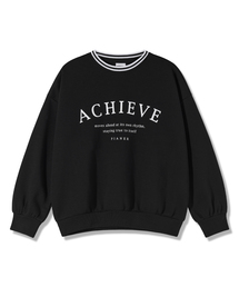 ACHIEVE 配色オーバーサイズスウェット(ブラック)