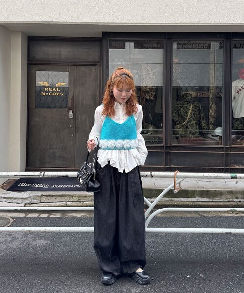 CIAOPANIC（チャオパニック）の「ローズヘムニットビスチェ（キャミソール・レディース・グレー/アイボリー/ブルー・ONE SIZE）」の21枚目の写真