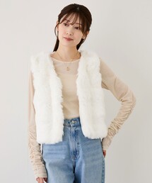 リボンホールニットベスト【MAISON SPECIAL/メゾンスペシャル