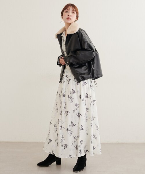 natural couture(ナチュラルクチュール)の「ファーティペット付きヘムドロストフェイクレザーブルゾン(ブルゾン・レディース・ブラウン/ブラック・FREE)」の14枚目の写真