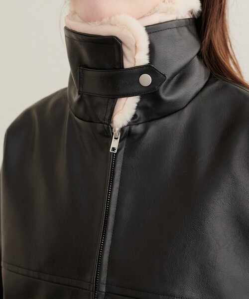 natural couture(ナチュラルクチュール)の「ファーティペット付きヘムドロストフェイクレザーブルゾン(ブルゾン・レディース・ブラウン/ブラック・FREE)」の20枚目の写真