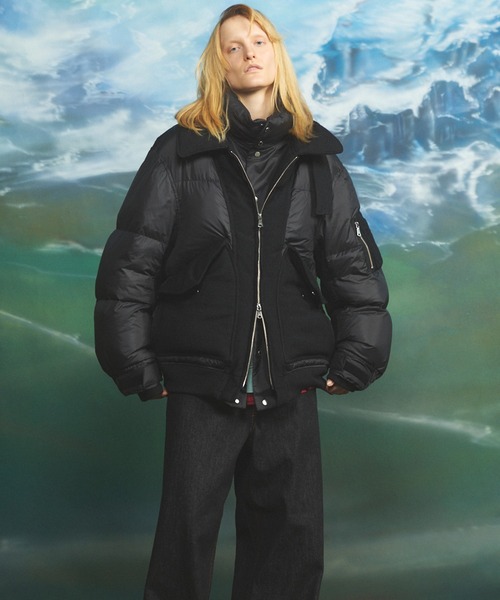 MAISON SPECIAL(メゾンスペシャル)の「《UNISEX》異素材ドッキングプライムオーバーミリタリーダウンブルゾン/Mixed Materials Docking Prime-Over Military Down Jacket【MAISON SPECIAL/メゾンスペシャル】(ダウンジャケット/コート・メンズ・グレー/ブラック・2/1/0)」の18枚目の写真