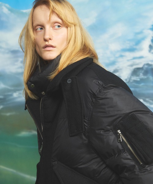 MAISON SPECIAL(メゾンスペシャル)の「《UNISEX》異素材ドッキングプライムオーバーミリタリーダウンブルゾン/Mixed Materials Docking Prime-Over Military Down Jacket【MAISON SPECIAL/メゾンスペシャル】(ダウンジャケット/コート・メンズ・グレー/ブラック・2/1/0)」の14枚目の写真