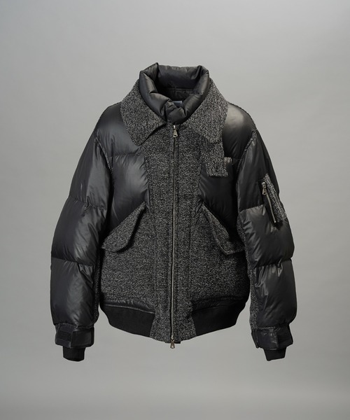 MAISON SPECIAL(メゾンスペシャル)の「《UNISEX》異素材ドッキングプライムオーバーミリタリーダウンブルゾン/Mixed Materials Docking Prime-Over Military Down Jacket【MAISON SPECIAL/メゾンスペシャル】(ダウンジャケット/コート・メンズ・グレー/ブラック・2/1/0)」の12枚目の写真