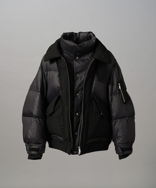 MAISON SPECIAL(メゾンスペシャル)の「《UNISEX》異素材ドッキングプライムオーバーミリタリーダウンブルゾン/Mixed Materials Docking Prime-Over Military Down Jacket【MAISON SPECIAL/メゾンスペシャル】(ダウンジャケット/コート・メンズ・グレー/ブラック・2/1/0)」の13枚目の写真