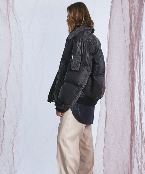 MAISON SPECIAL(メゾンスペシャル)の「《UNISEX》異素材ドッキングプライムオーバーミリタリーダウンブルゾン/Mixed Materials Docking Prime-Over Military Down Jacket【MAISON SPECIAL/メゾンスペシャル】(ダウンジャケット/コート・メンズ・グレー/ブラック・2/1/0)」の21枚目の写真