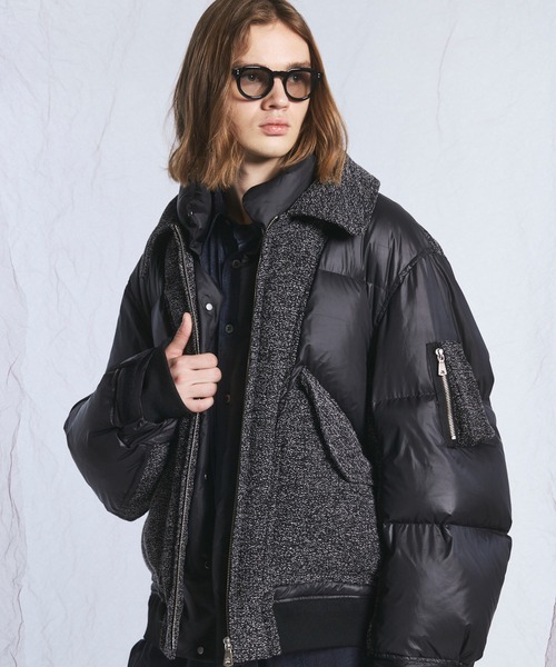 MAISON SPECIAL(メゾンスペシャル)の「《UNISEX》異素材ドッキングプライムオーバーミリタリーダウンブルゾン/Mixed Materials Docking Prime-Over Military Down Jacket【MAISON SPECIAL/メゾンスペシャル】(ダウンジャケット/コート・メンズ・グレー/ブラック・2/1/0)」の19枚目の写真